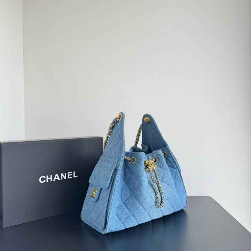Chanel Maxi Blue Iconic Hobo Bag-1