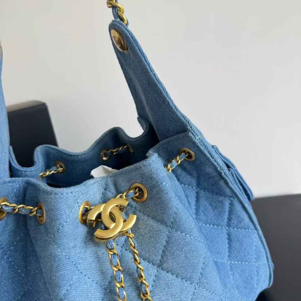 Chanel Maxi Blue Iconic Hobo Bag-3