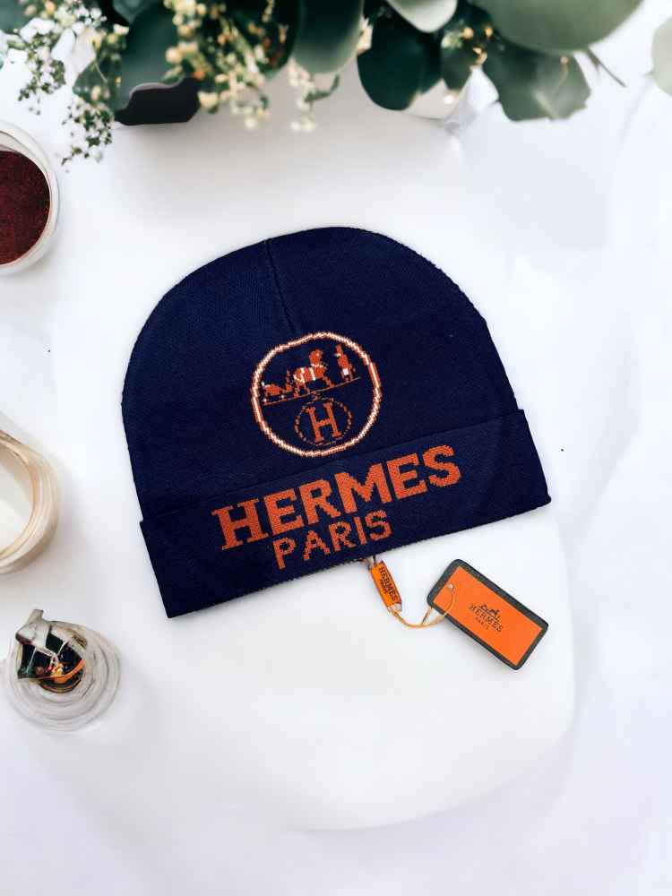 Hermes Blue Premium Edition Cashmere Beanie-thumb-1