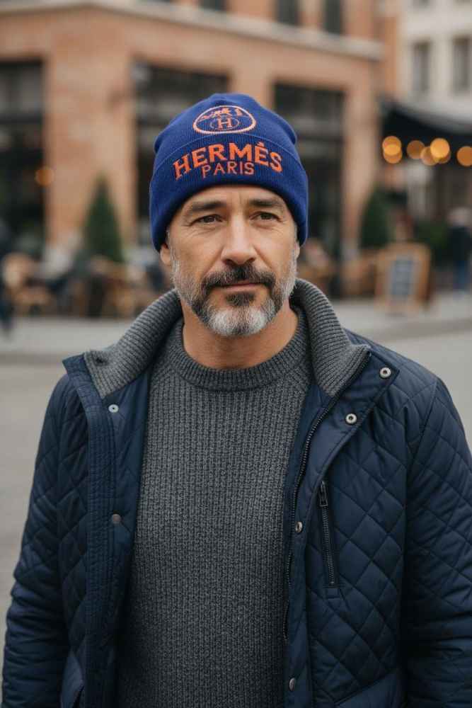 Hermes Blue Premium Edition Cashmere Beanie-thumb-0