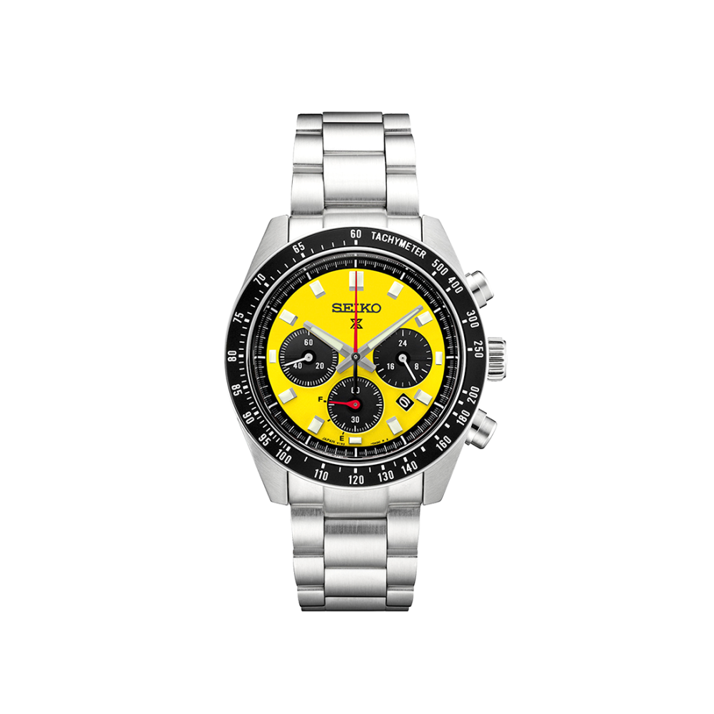 Seiko Prospex Speedtimer Solar Chronograph Yellow Dial Watch - SSC929-thumb-0