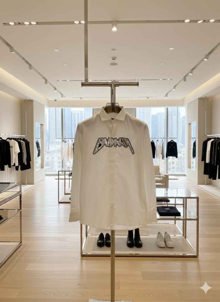 Balmain Embroidered White Premium Cotton Shirt-thumb-3