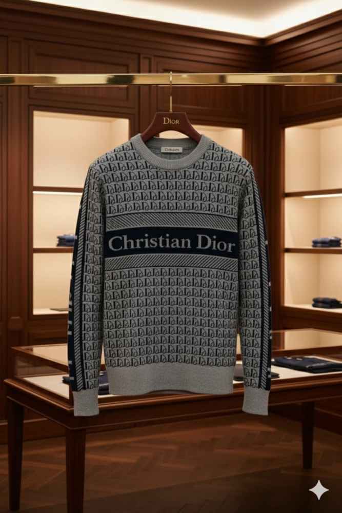 Dior Grey Premium Quality Pullover-thumb-3