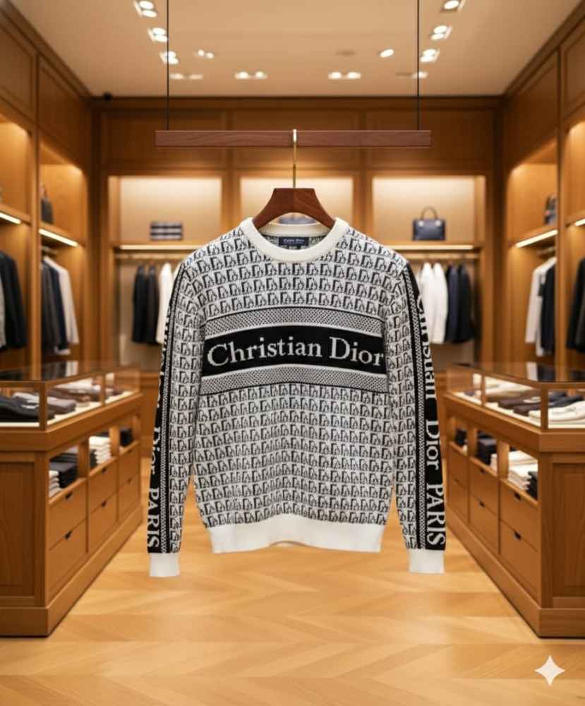 Dior White Premium Quality Pullover-thumb-1
