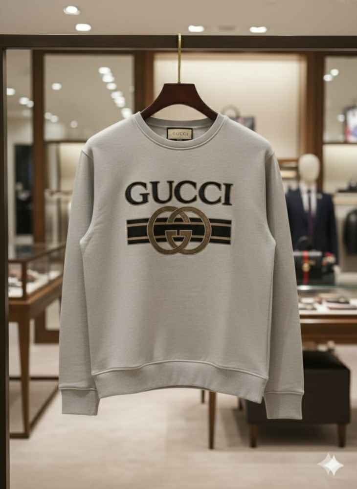 Gucci Embroidery White cotton Sweatshirt-thumb-1