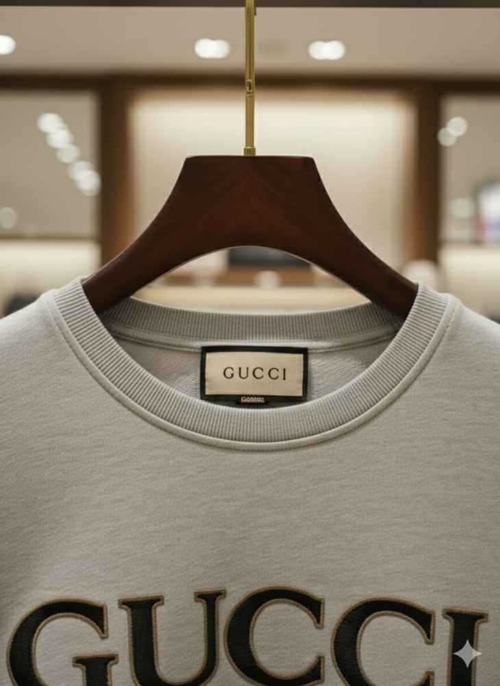 Gucci Embroidery White cotton Sweatshirt-thumb-2