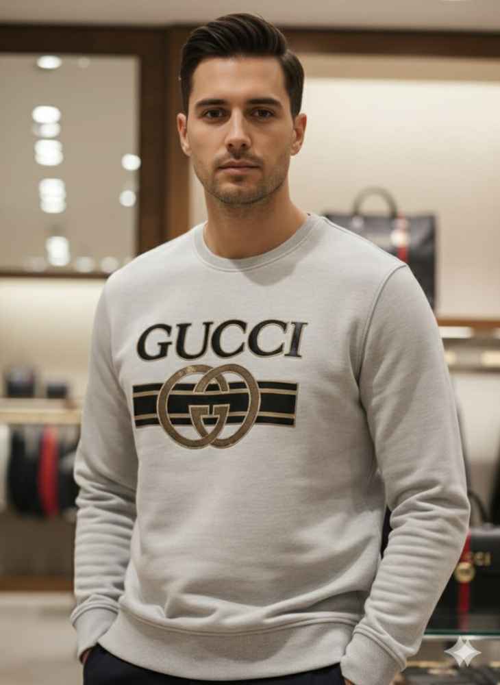 Gucci Embroidery White cotton Sweatshirt-thumb-0