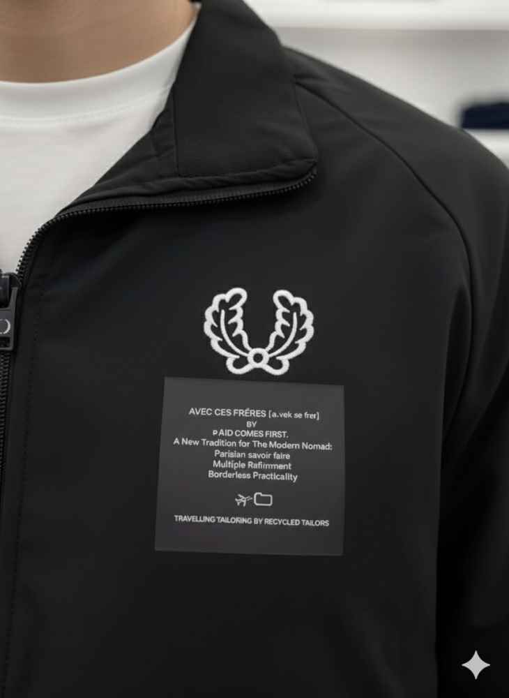 Fred Perry Black Oblique Premium Quality Zipper-5