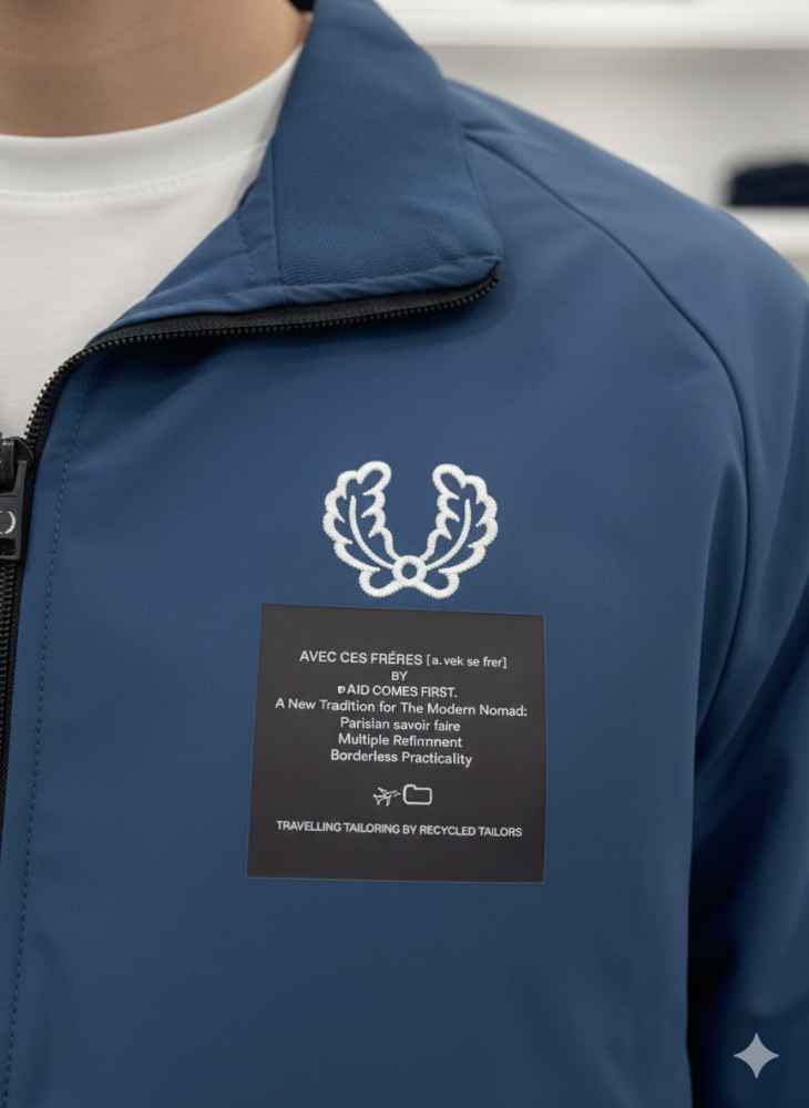 Fred Perry Blue Oblique Premium Quality Zipper-5