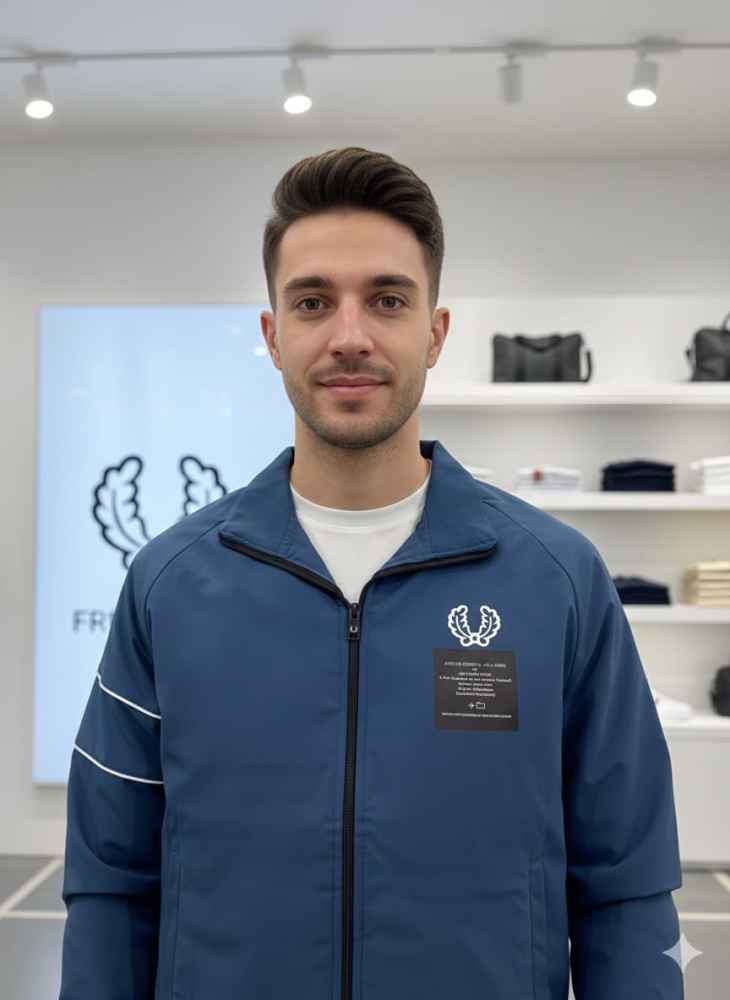 Fred Perry Blue Oblique Premium Quality Zipper-1