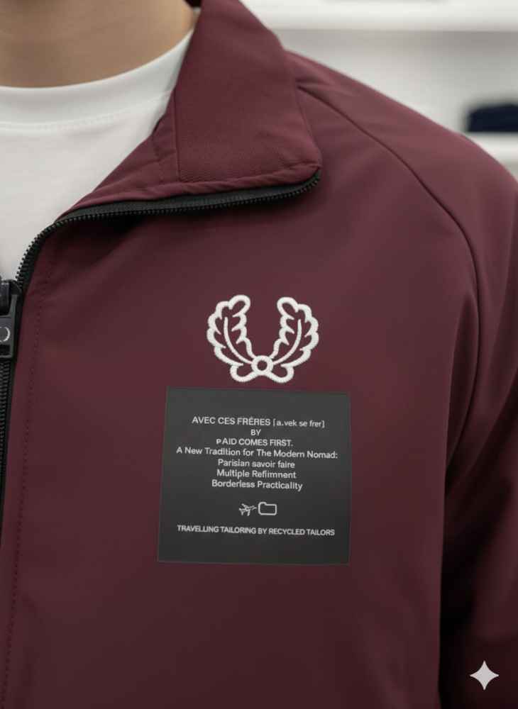 Fred Perry Wine Oblique Premium Quality Zipper-3