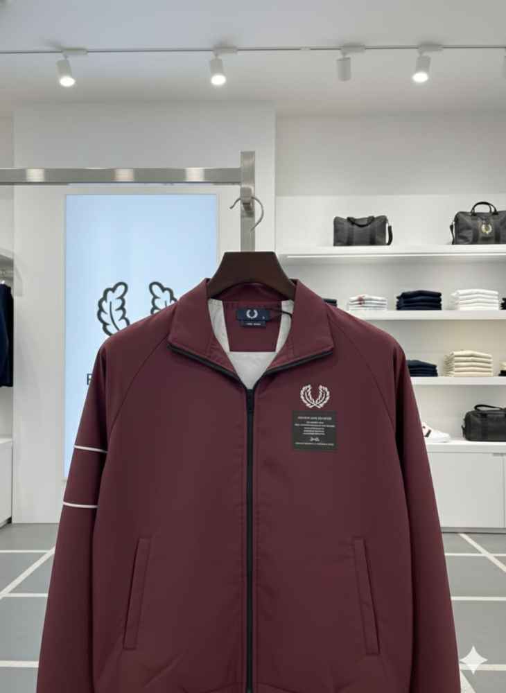 Fred Perry Wine Oblique Premium Quality Zipper-4
