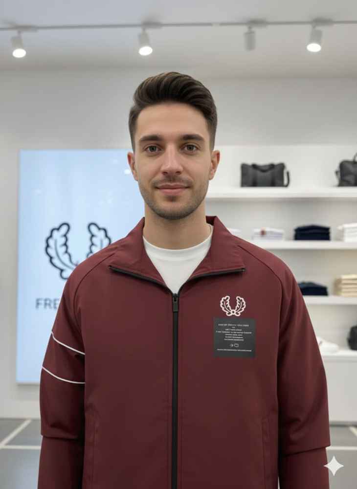 Fred Perry Wine Oblique Premium Quality Zipper-2