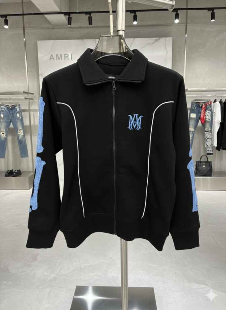 Amiri Embroidered logo Black Premium Quality Zipper-2