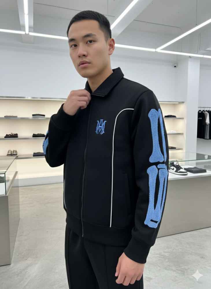 Amiri Embroidered logo Black Premium Quality Zipper-1