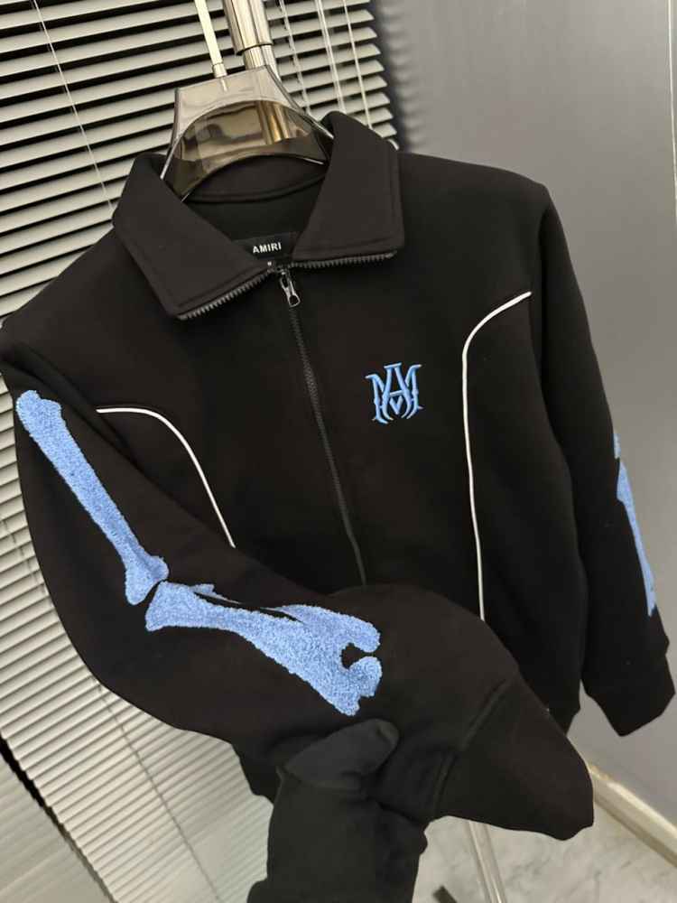 Amiri Embroidered logo Black Premium Quality Zipper-3