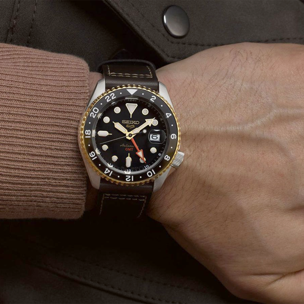 Seiko 5 Sports SKX GMT in Mocha Black Dial Watch - SSK036K1-7