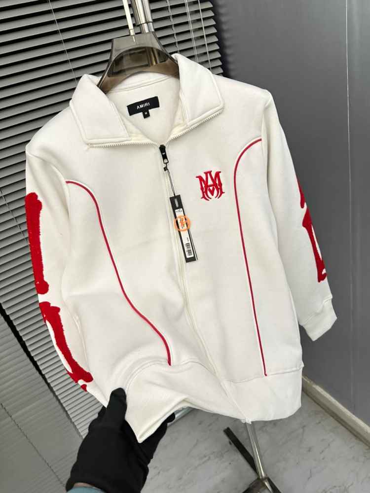 Amiri Embroidered logo White Premium Quality Zipper-5