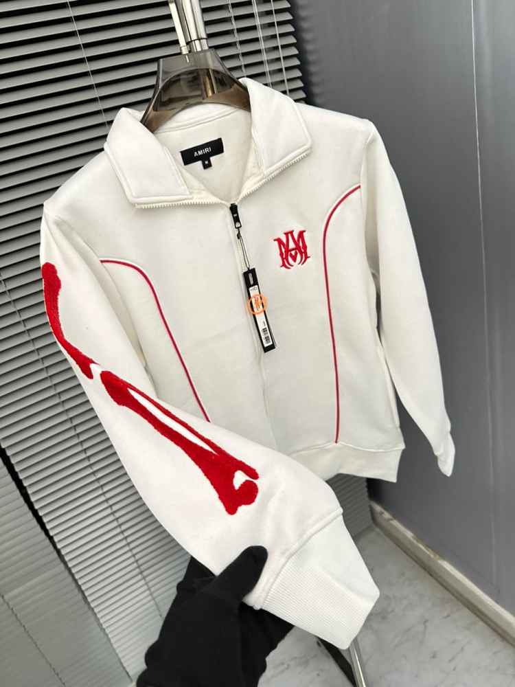 Amiri Embroidered logo White Premium Quality Zipper-4