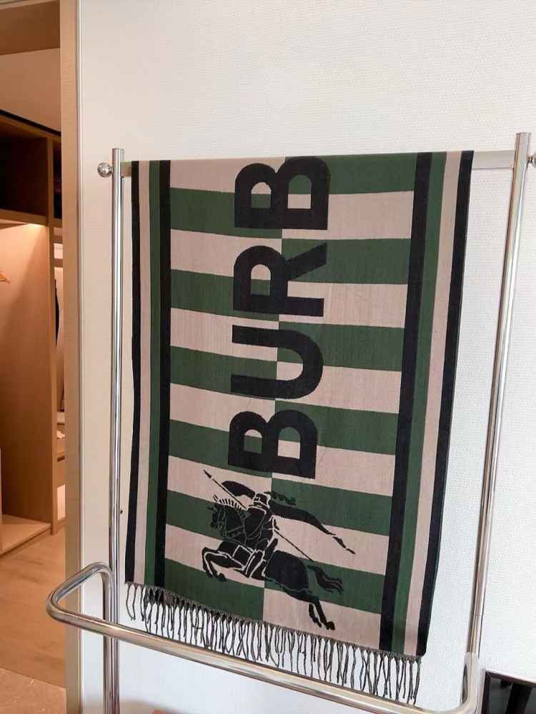 Burberry Check Cashmere Green Stole-2