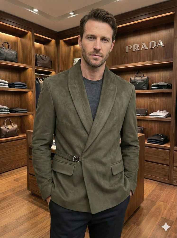 Prada Imported Green Premium Quality Blazer-thumb-0