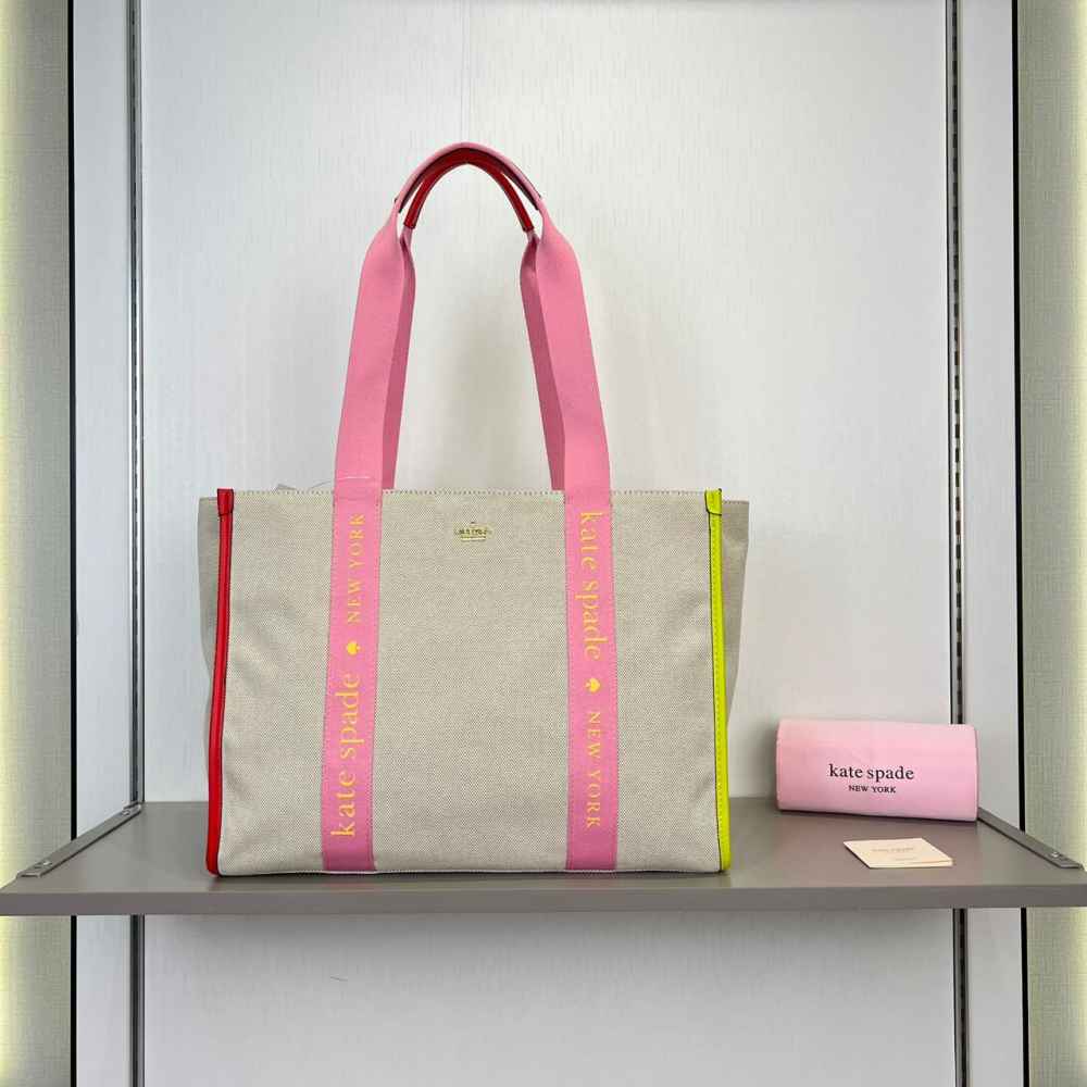 Kate Spade Beige Kip Nylon/Canvas Tote Bag-thumb-0