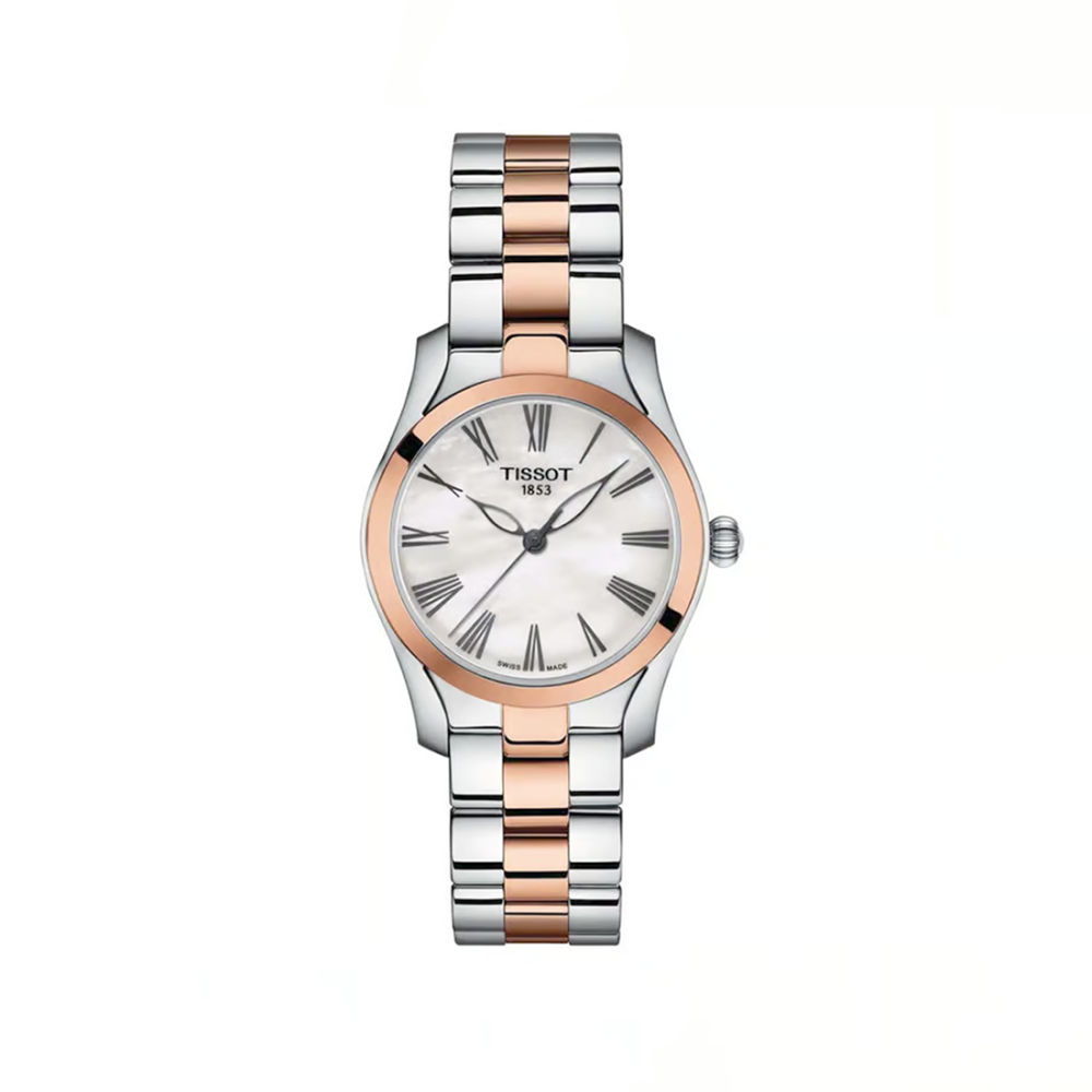Tissot T-Wave Quartz Two-Tone Strap White Dial Watch T112.210.22.113.01-thumb-0