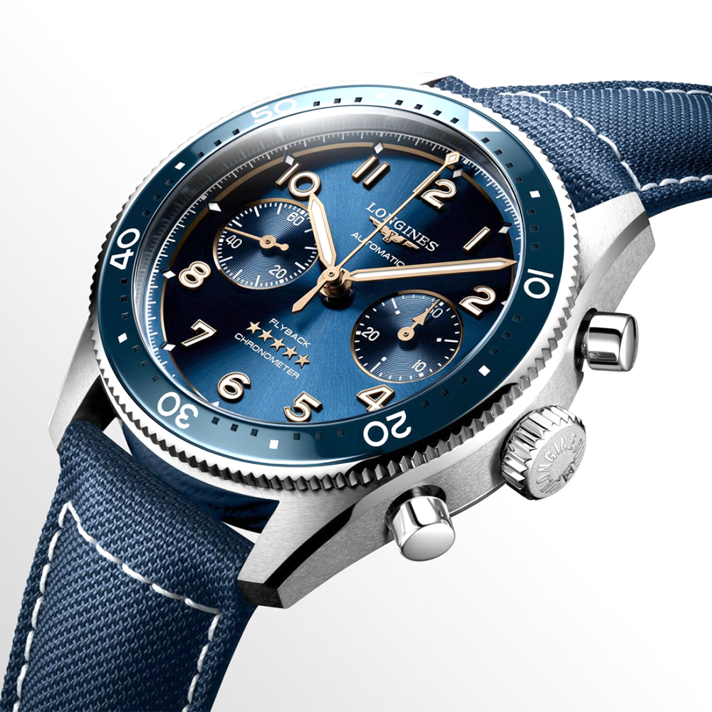 Longines Spirit Flyback 42 mm, Blue Dial, Blue Strap Automatic Watch, L3.821.4.93.2-3