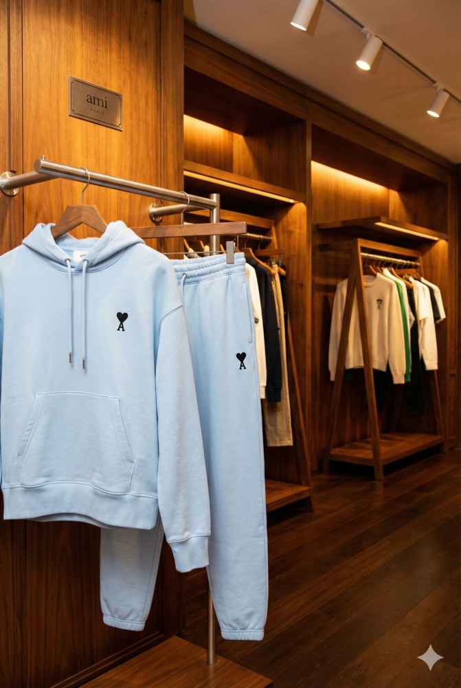 Ami Sky Blue Premium Quality high End Authentic Track Suit-thumb-1