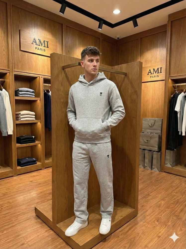 Ami Grey Premium Quality high End Authentic Track Suit-thumb-0
