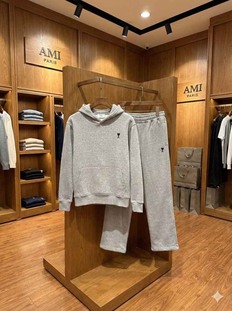 Ami Grey Premium Quality high End Authentic Track Suit-thumb-1