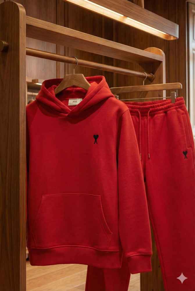 Ami Red Premium Quality high End Authentic Track Suit-thumb-1