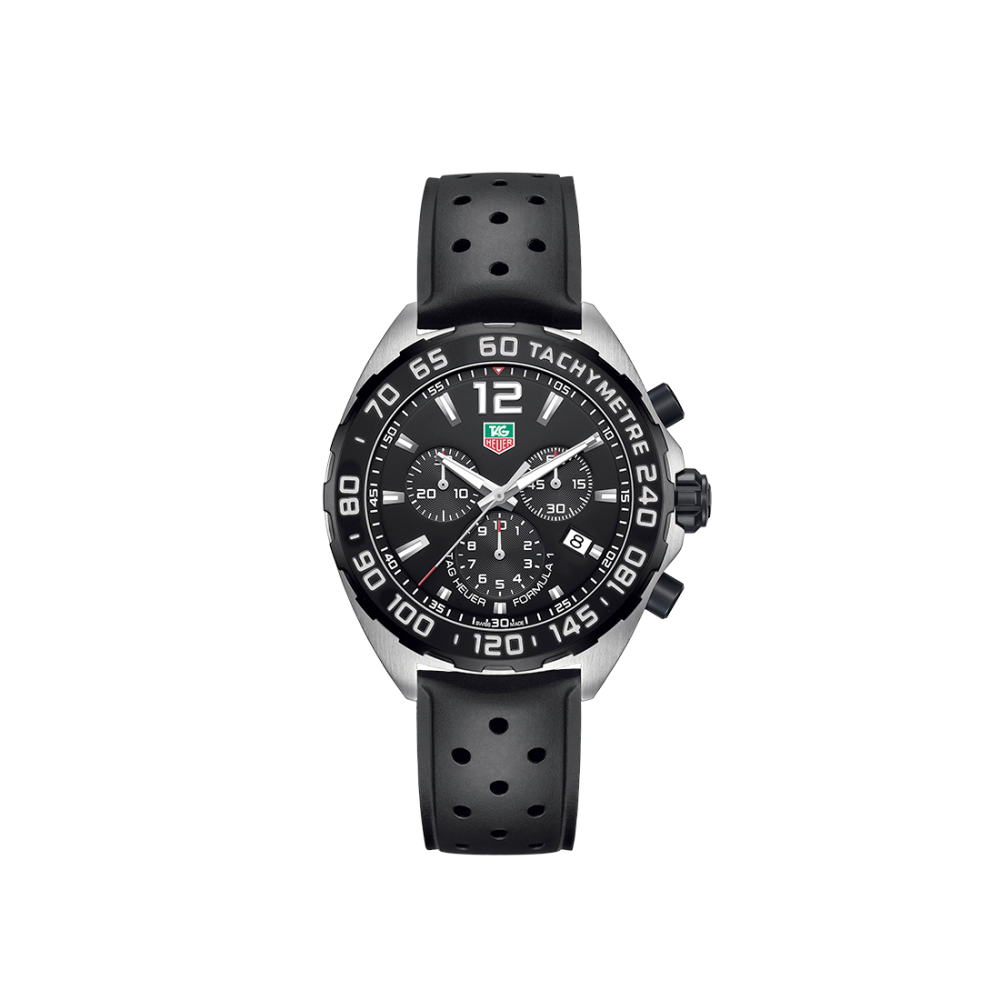TAG Heuer Men's Formula 1 Chronograph Black Dial, Black Rubber Strap Watch, CAZ1010.FT8024-thumb-1