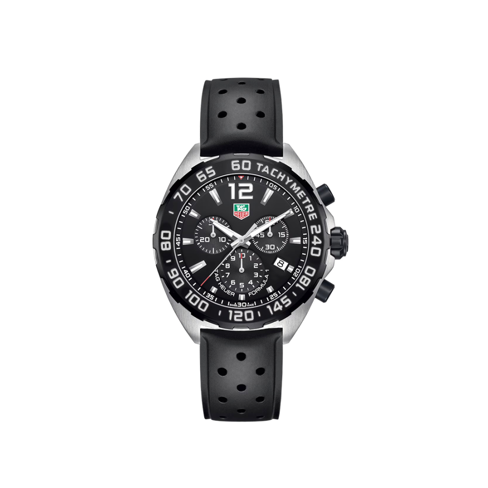 TAG Heuer Men's Formula 1 Chronograph Black Dial, Black Rubber Strap Watch, CAZ1010.FT8024-thumb-0