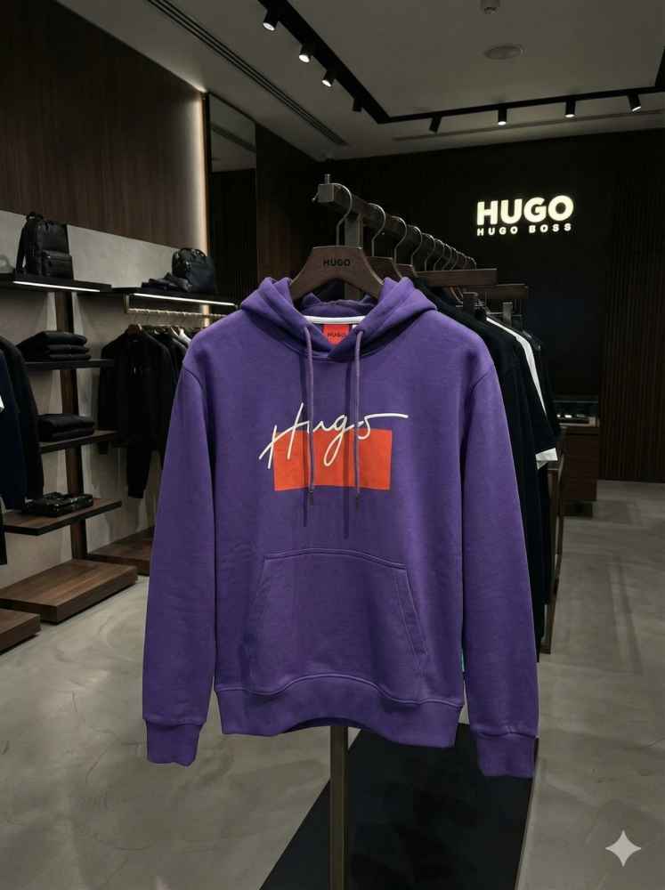 Boss Blue Hood Embroidery Logo Hoodie-thumb-2