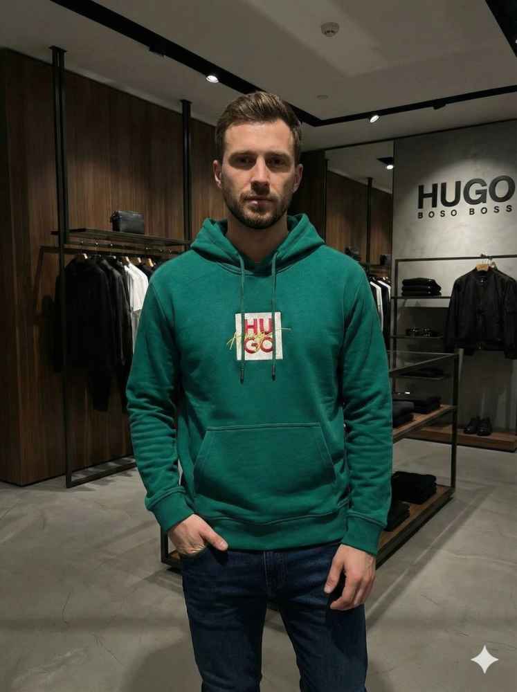 Boss Green Hood Embroidery Logo Hoodie-thumb-0