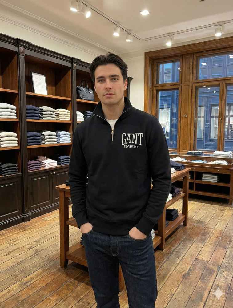 Gant Black Premium Quality Sherpa Sweatshirt-thumb-0