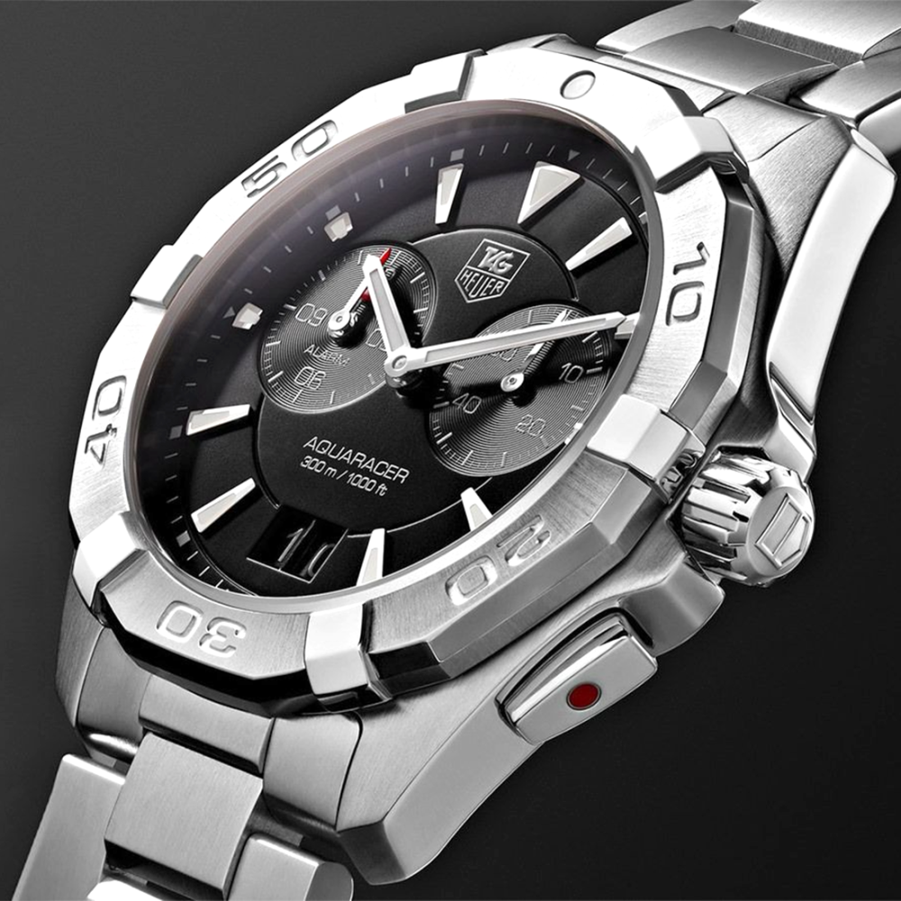 TAG Heuer Aquaracer 40.5 mm, Black Dial, Quartz Chronograph Watch, WAY111Z.BA0928-4