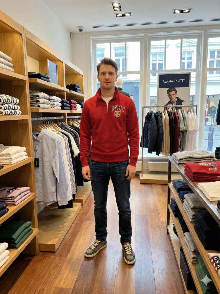 Gant Red Premium Quality Sherpa Sweatshirt-thumb-0