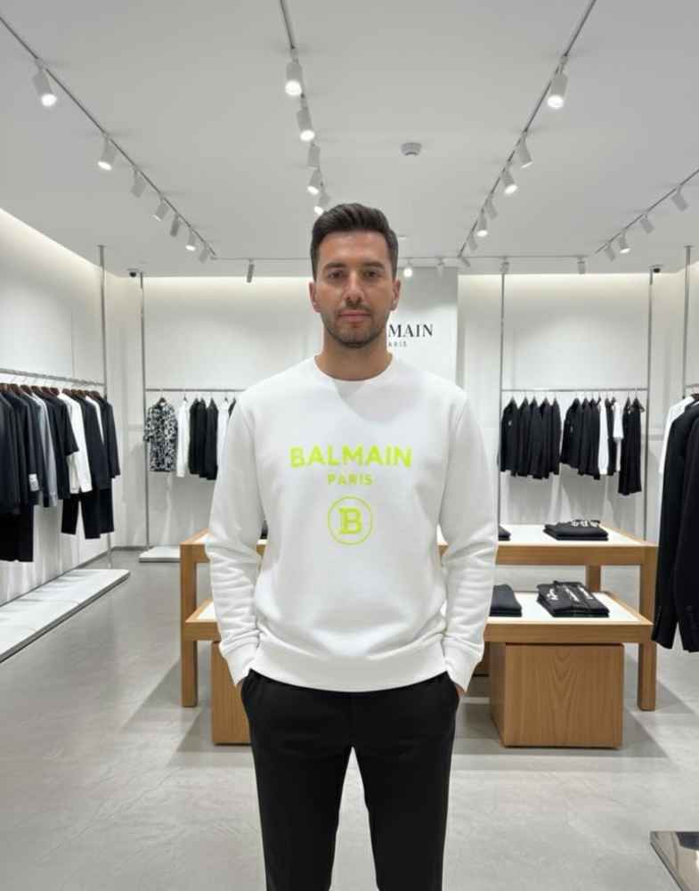 Balmain White Premium Quality Sweatshirt-thumb-0