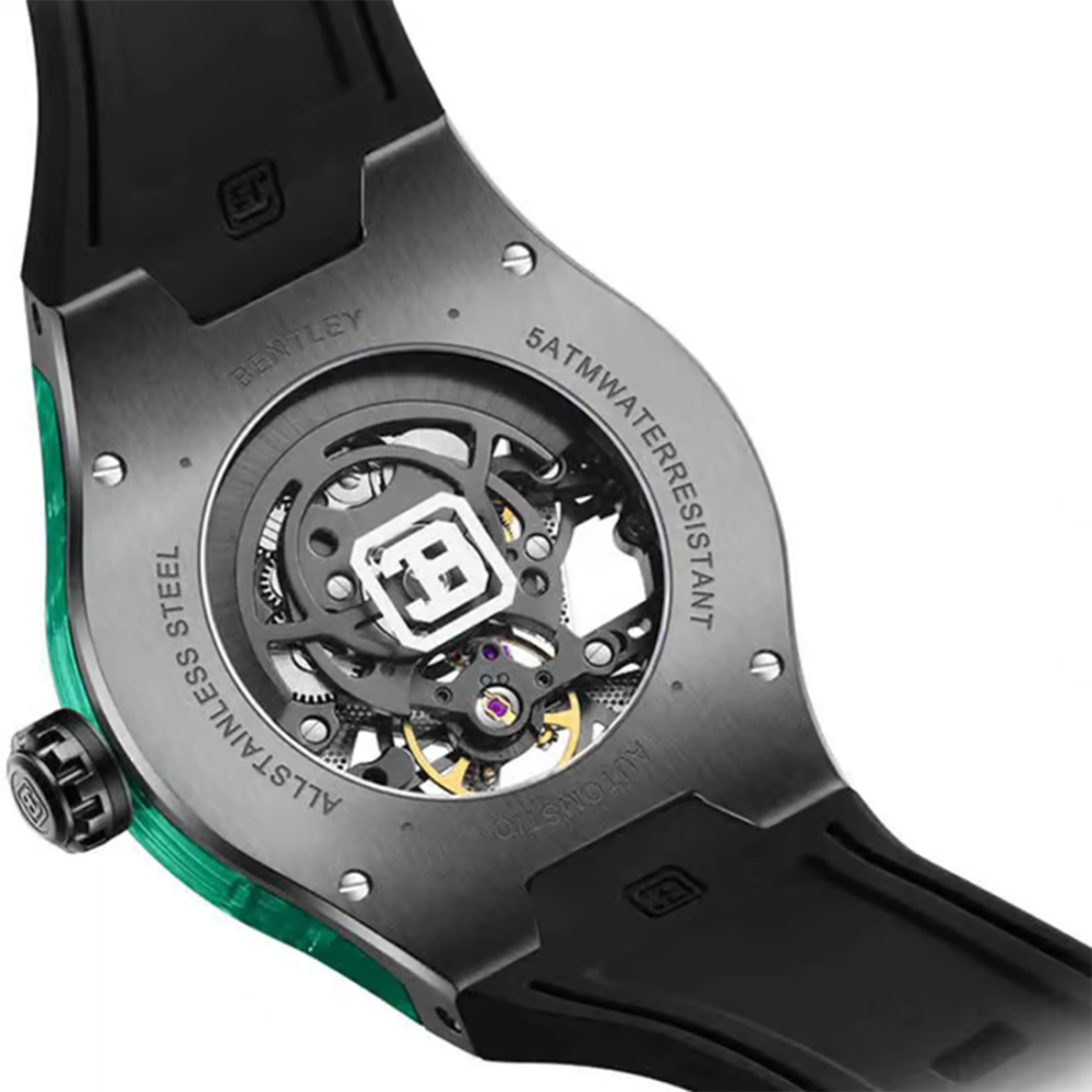 Bentley The Cynosure Automatic Men 45 mm, Grey Silicone Strap, Rose Gold-Tone Watch BL-60-12-thumb-3