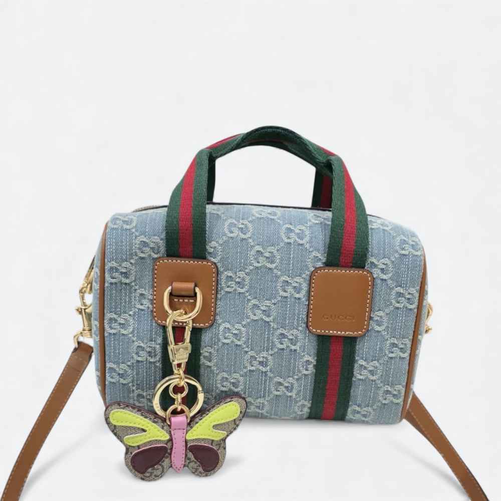 Gucci Mini Speedy Blue Handbag-thumb-2