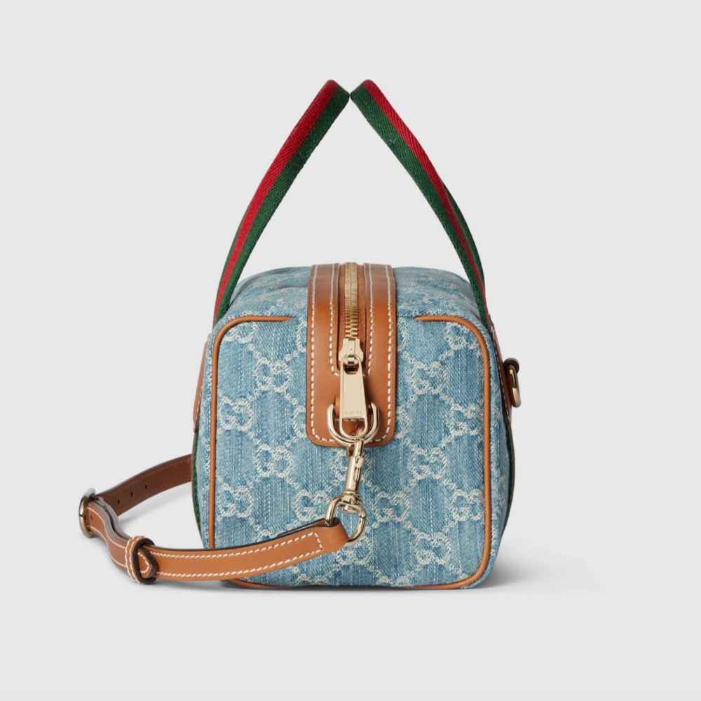 Gucci Mini Speedy Blue Handbag-thumb-4