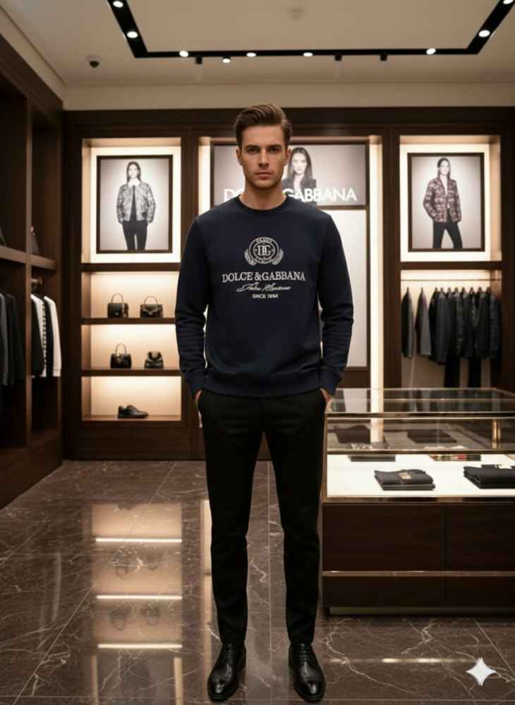 Dolce Gabbana Black Cotton Premium Qaulity Sweatshirt-thumb-0