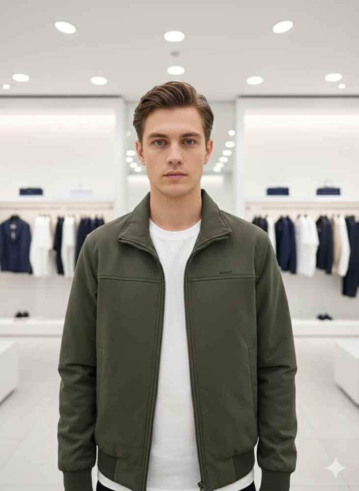 Gant Dark Green Premium Quality Imported Fabric Full Jacket-3