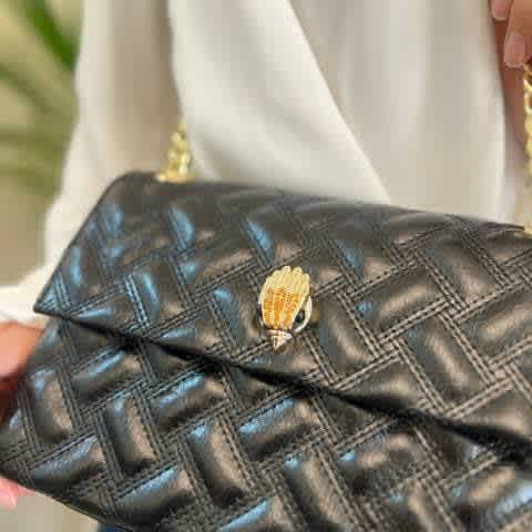 Kurt Geiger Kensington Black Signature Stitch Shoulder Bag-2