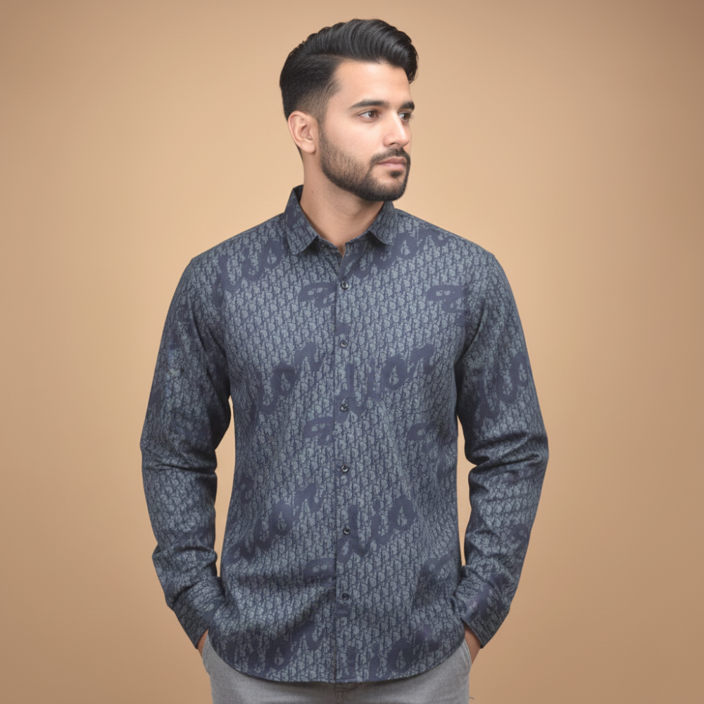 Dior Navy Blue Premium Quality Shirt-1