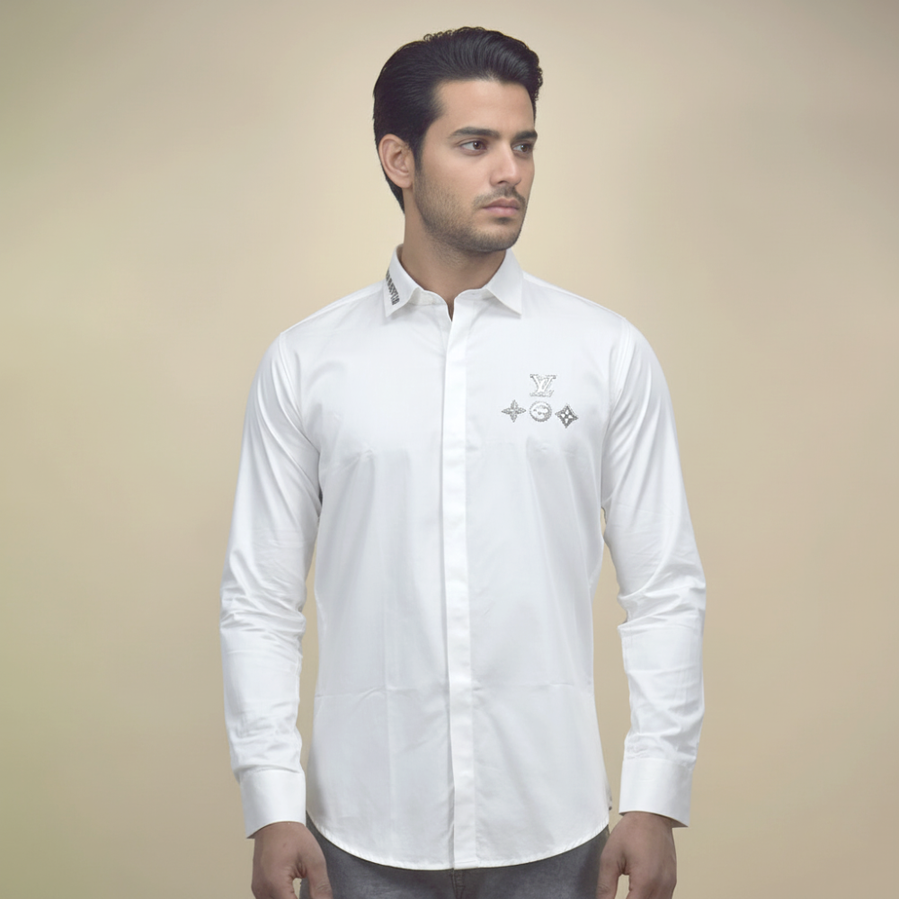Louis Vuitton White Premium Quality Shirt-1