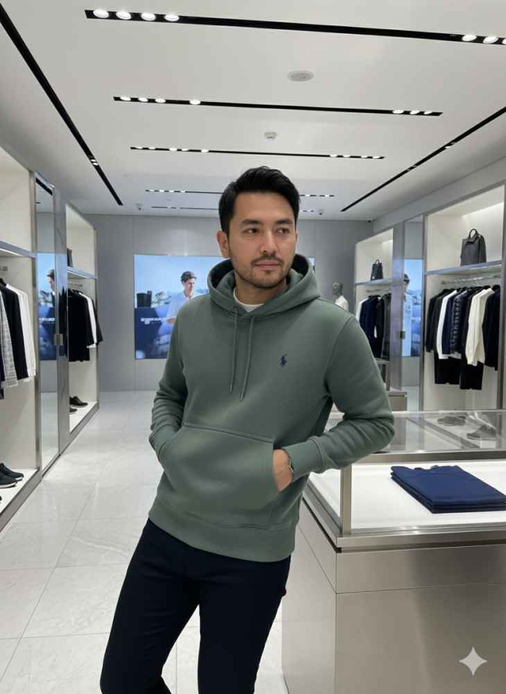 Ralph Lauren Green Embroidery Logo Hoodie-thumb-1