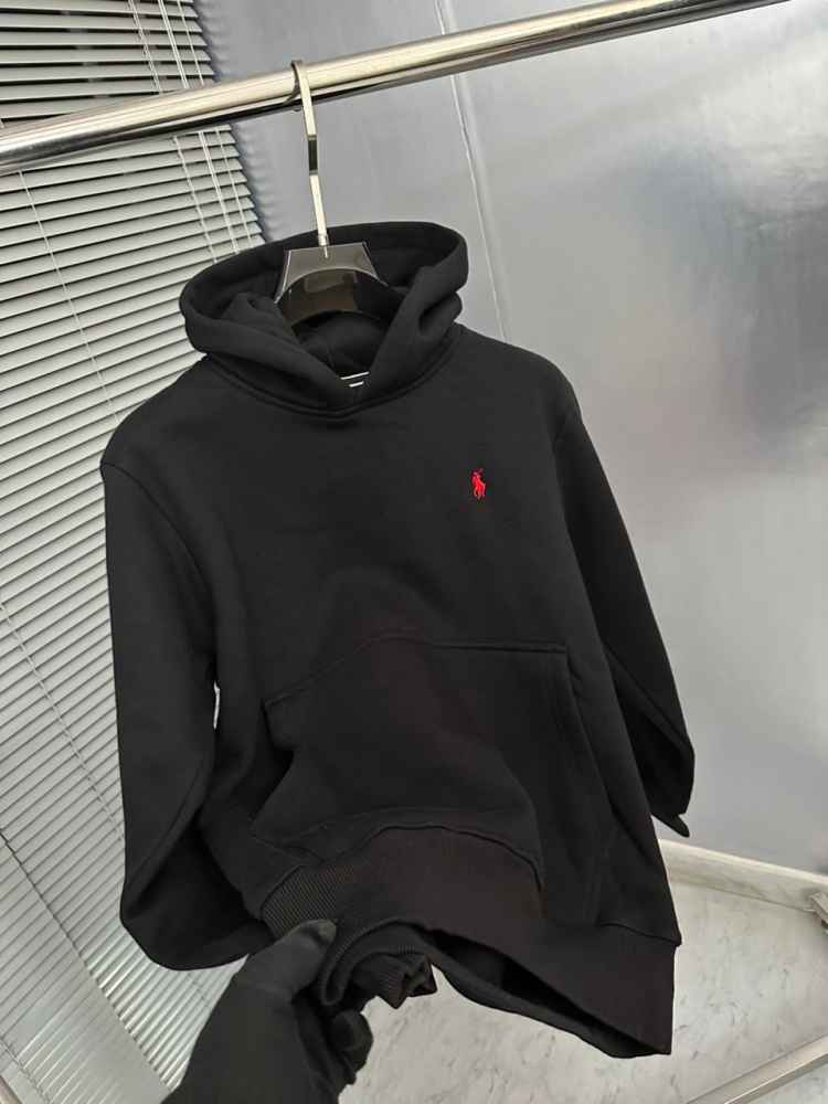 Ralph Lauren Black Embroidery Logo Hoodie-thumb-1